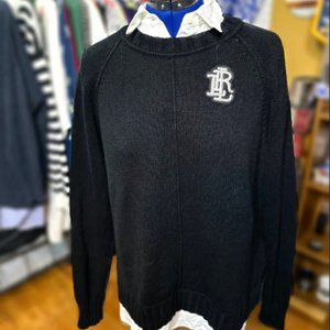Lauren Ralph Lauren Layered Bullion-Patch Sweater Black - XL